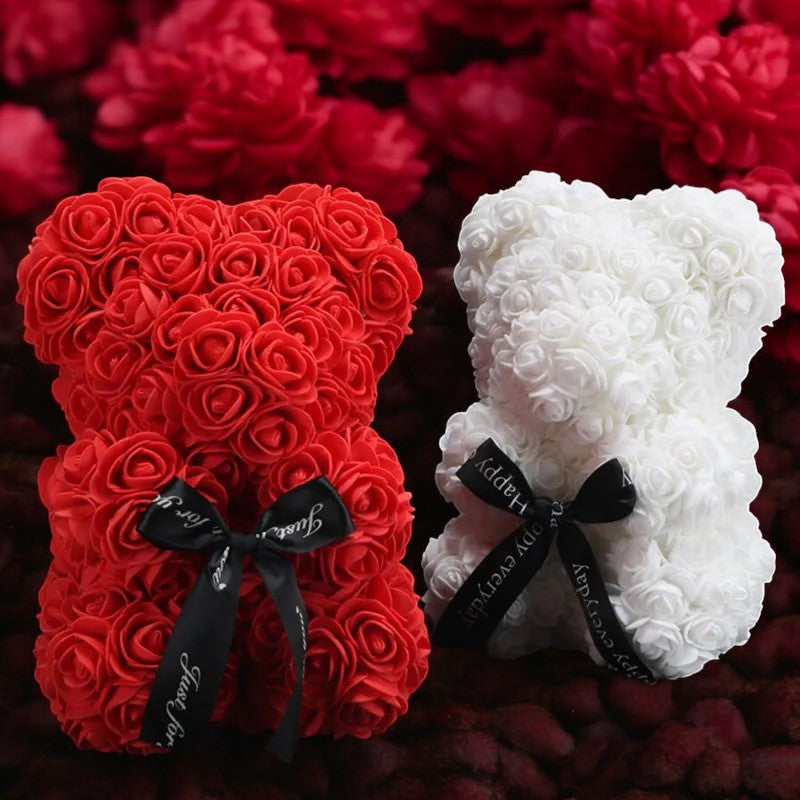 Teddy Love en Roses Éternelles - Cadeau Romantique pour la Saint-Valentin